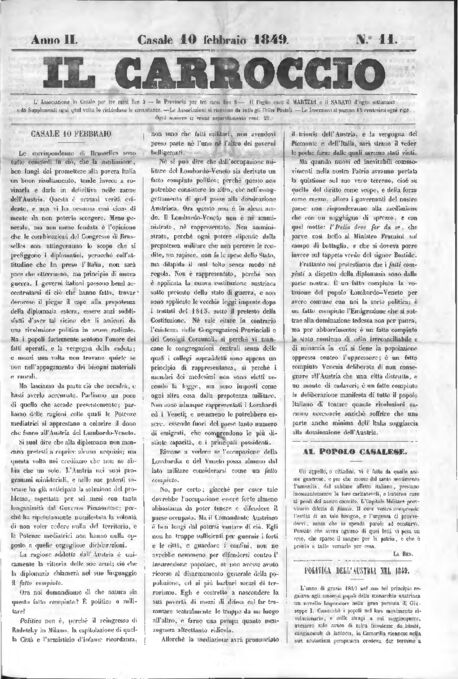 Il Carroccio - Edizione 11 del 10/02/1849